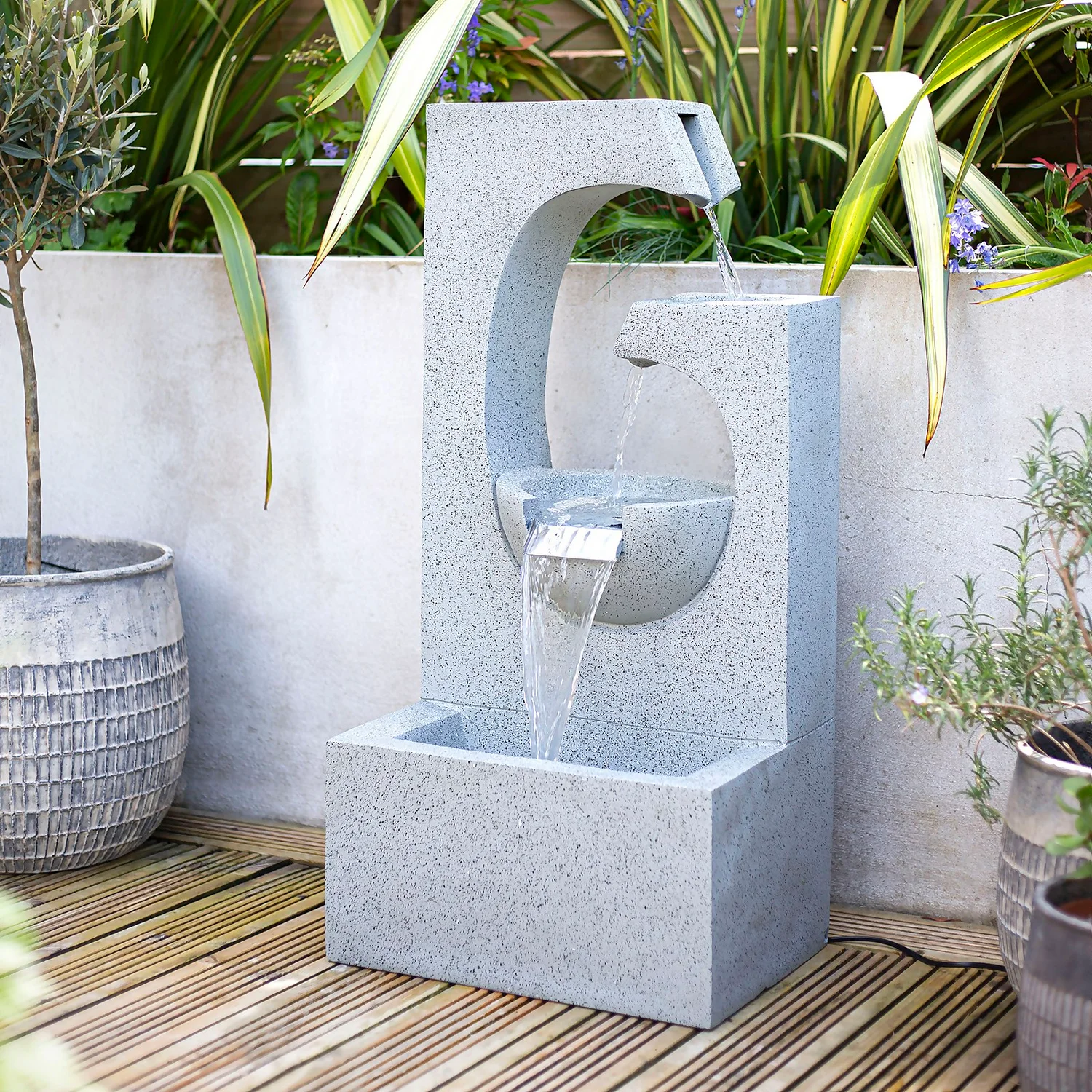 Stylish Fountain Ango Falls Garden Water Feature With LEDs - Image 2